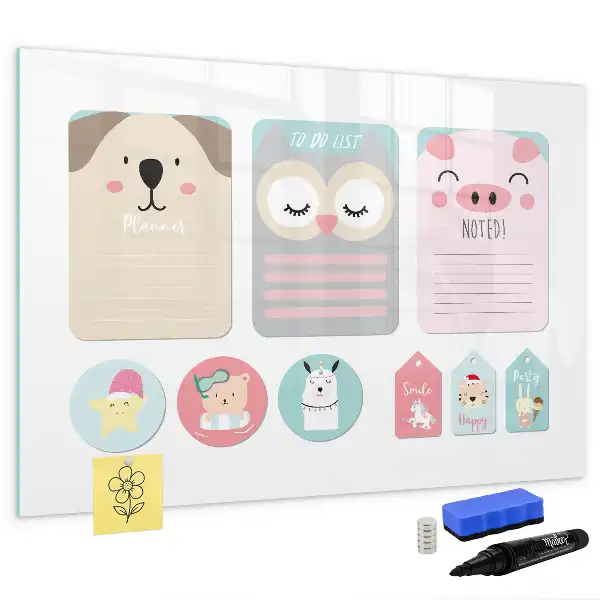 Quadro magnético para desenhar animais felizes
