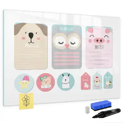 Quadro magnético para desenhar animais felizes