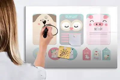 Quadro magnético para desenhar animais felizes