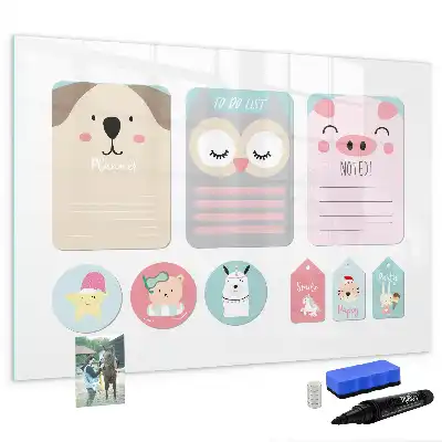 Quadro magnético para desenhar animais felizes