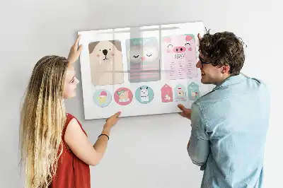 Quadro magnético para desenhar animais felizes