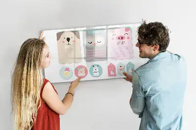 Quadro magnético para desenhar animais felizes