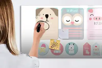 Quadro magnético para desenhar animais felizes