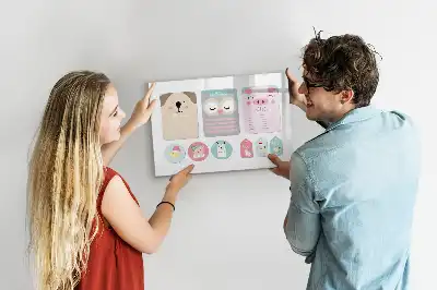 Quadro magnético para desenhar animais felizes