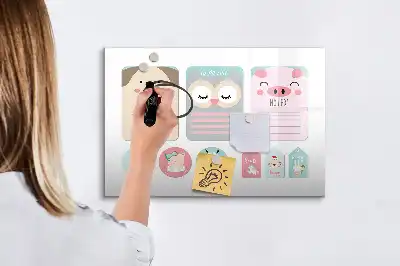 Quadro magnético para desenhar animais felizes