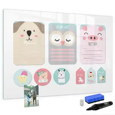 Quadro magnético para desenhar animais felizes
