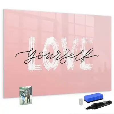Quadro magnético para escrever com estampa Ame-se
