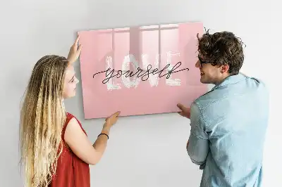 Quadro magnético para escrever com estampa Ame-se