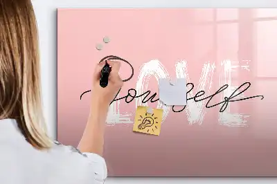 Quadro magnético para escrever com estampa Ame-se