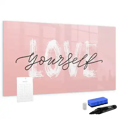 Quadro magnético para escrever com estampa Ame-se
