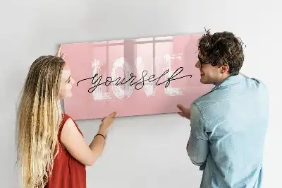 Quadro magnético para escrever com estampa Ame-se