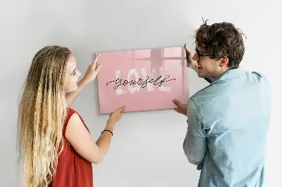 Quadro magnético para escrever com estampa Ame-se
