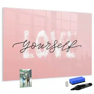 Quadro magnético para escrever com estampa Ame-se