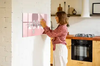 Quadro magnético para escrever com estampa Ame-se
