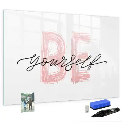 Quadro magnético para desenhar com a frase Seja você mesmo
