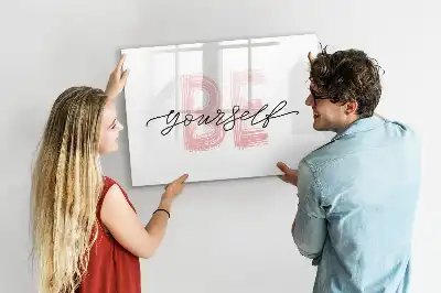 Quadro magnético para desenhar com a frase Seja você mesmo