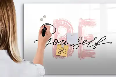 Quadro magnético para desenhar com a frase Seja você mesmo
