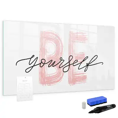 Quadro magnético para desenhar com a frase Seja você mesmo
