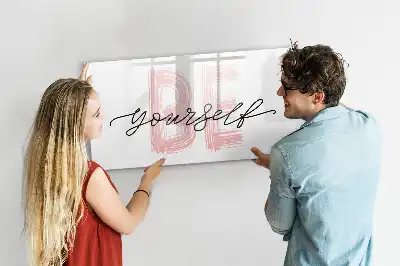 Quadro magnético para desenhar com a frase Seja você mesmo