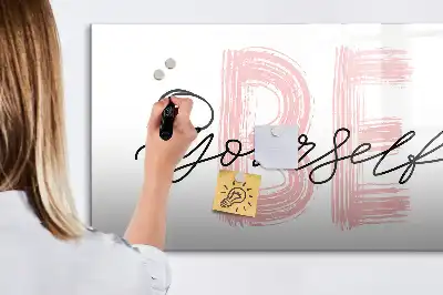 Quadro magnético para desenhar com a frase Seja você mesmo