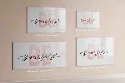 Quadro magnético para desenhar com a frase Seja você mesmo