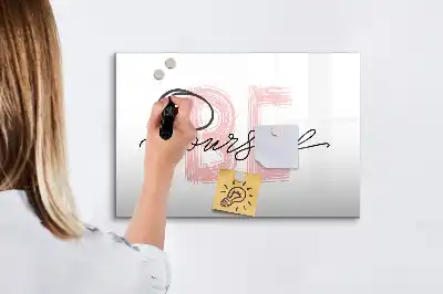 Quadro magnético para desenhar com a frase Seja você mesmo