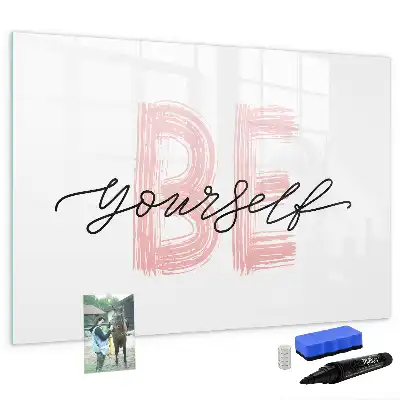 Quadro magnético para desenhar com a frase Seja você mesmo