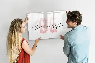 Quadro magnético para desenhar com a frase Seja você mesmo