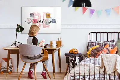 Quadro magnético para desenhar com a frase Seja você mesmo