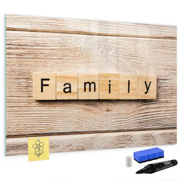 Quadro magnético para escrever modelo Texto Família