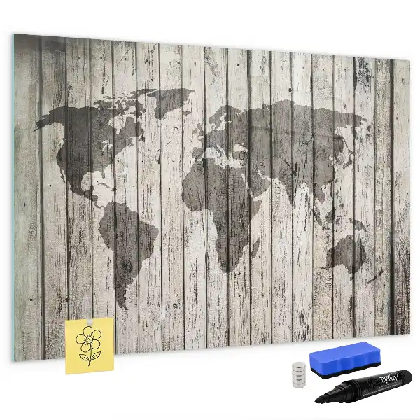 Mapa-múndi quadro magnético para escrever