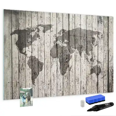 Mapa-múndi quadro magnético para escrever
