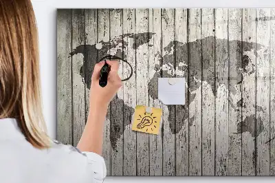Mapa-múndi quadro magnético para escrever