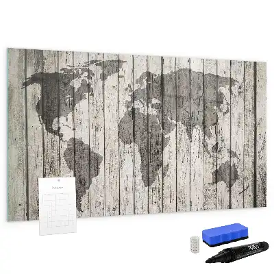 Mapa-múndi quadro magnético para escrever