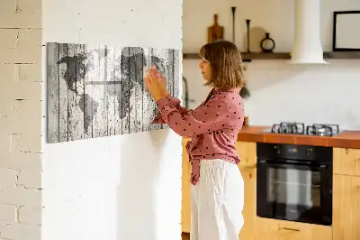 Mapa-múndi quadro magnético para escrever