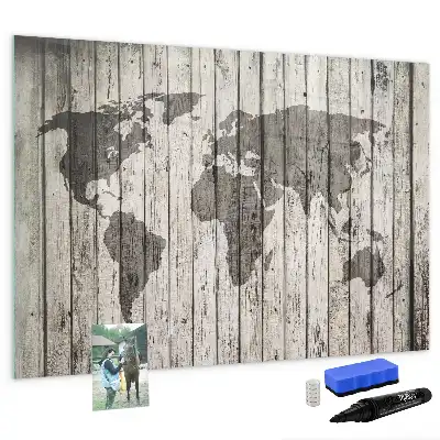 Mapa-múndi quadro magnético para escrever