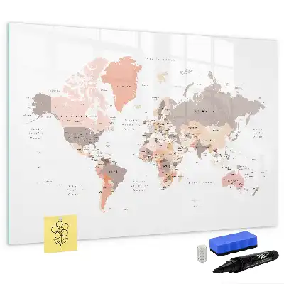 Quadro magnético para desenhar mapa-múndi detalhado