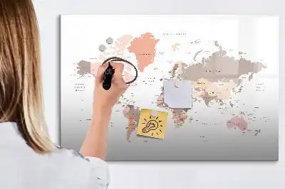 Quadro magnético para desenhar mapa-múndi detalhado