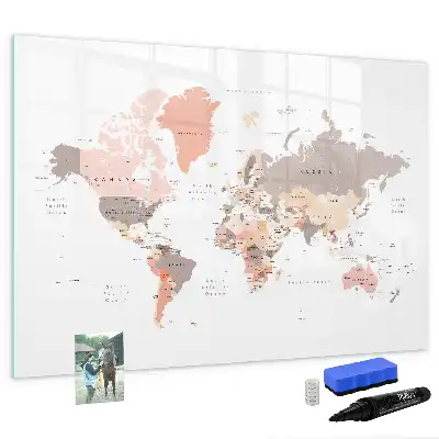 Quadro magnético para desenhar mapa-múndi detalhado