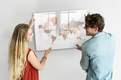 Quadro magnético para desenhar mapa-múndi detalhado