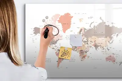 Quadro magnético para desenhar mapa-múndi detalhado