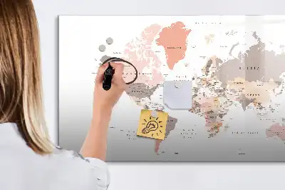 Quadro magnético para desenhar mapa-múndi detalhado