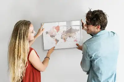Quadro magnético para desenhar mapa-múndi detalhado
