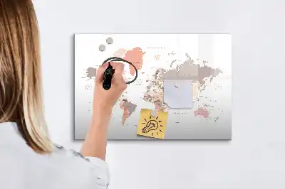 Quadro magnético para desenhar mapa-múndi detalhado