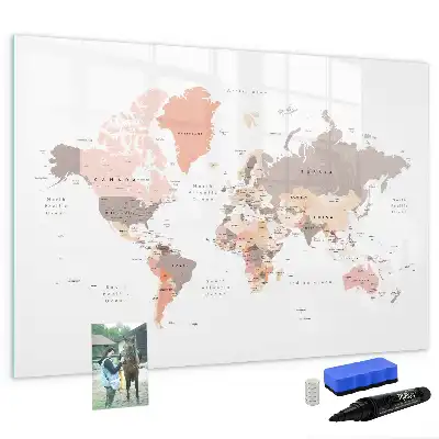 Quadro magnético para desenhar mapa-múndi detalhado