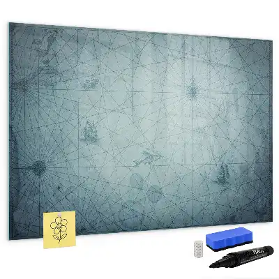Quadro magnético para escrever estampa de mapa vintage