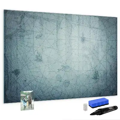 Quadro magnético para escrever estampa de mapa vintage