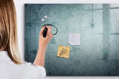 Quadro magnético para escrever estampa de mapa vintage
