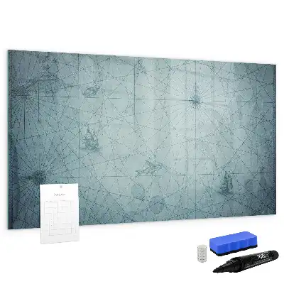 Quadro magnético para escrever estampa de mapa vintage