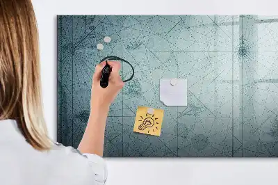 Quadro magnético para escrever estampa de mapa vintage